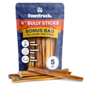 Cover Image of the 6" Bully Sticks with Bully Sticks in front of the pack on a white background