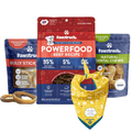 New Dog Starter Pack - Pawstruck dog food packages and treats on a white background