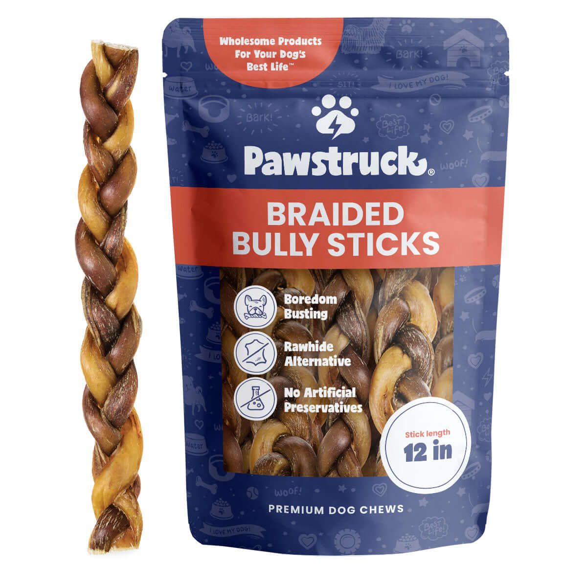 Product image of the Pawstruck 12" Braided Bully Sticks