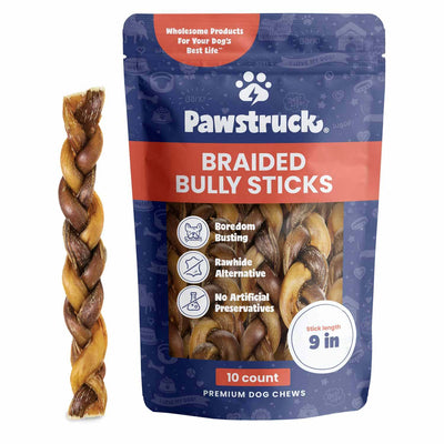 Product image of the Pawstruck 9" Braided Bully Sticks - 10 count pack