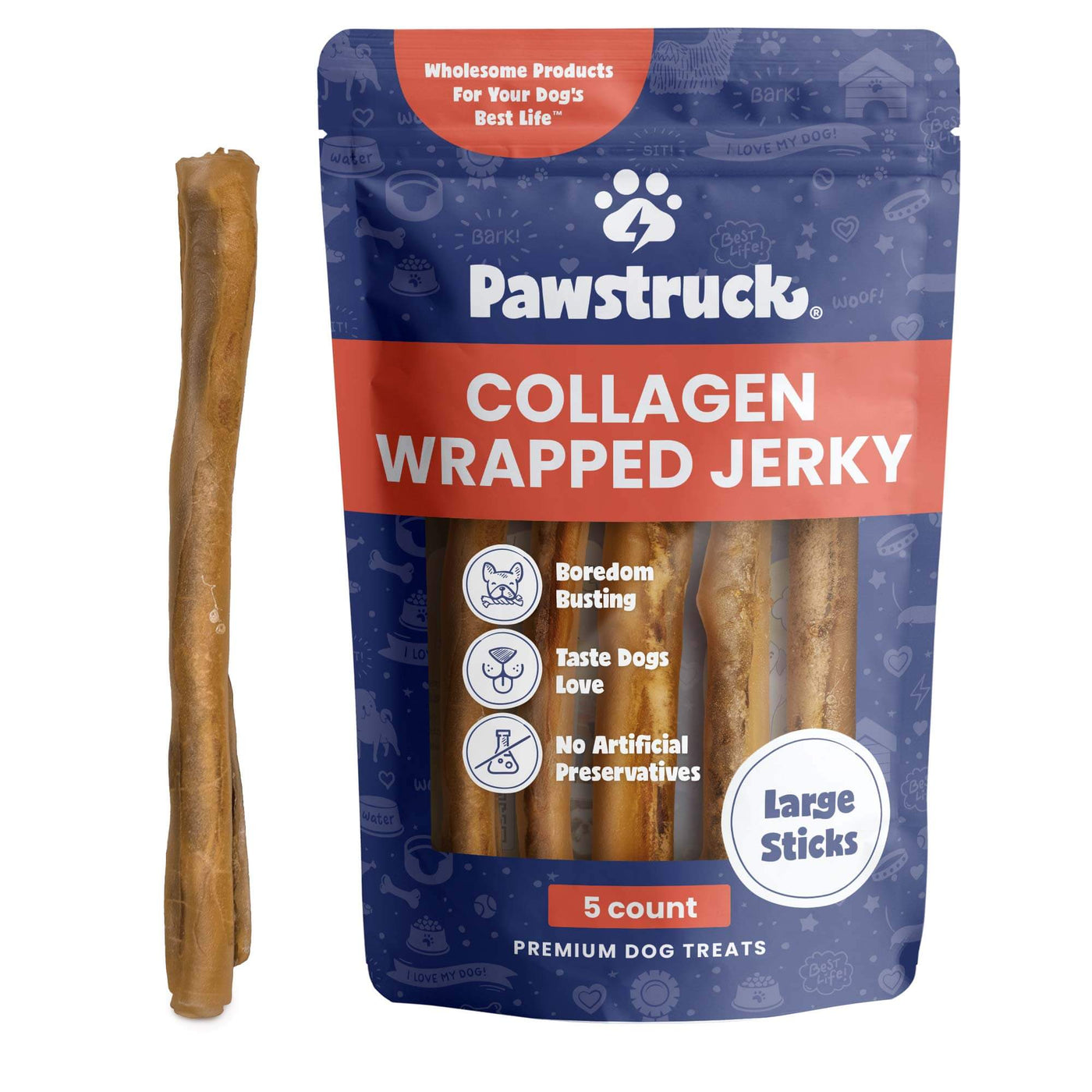 Collagen Wrapped Jerky Stick Large