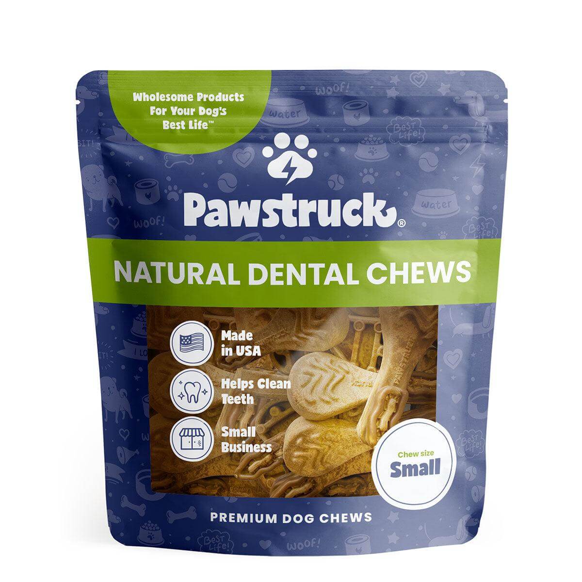 Image of small pack of Pawstruck Daily Dental Chew Brush