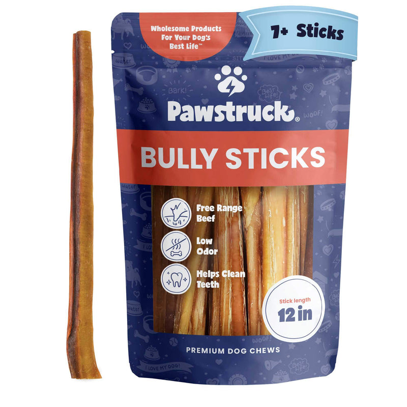 Package of Pawstruck 12 inch Straight Bully Sticks for Dogs