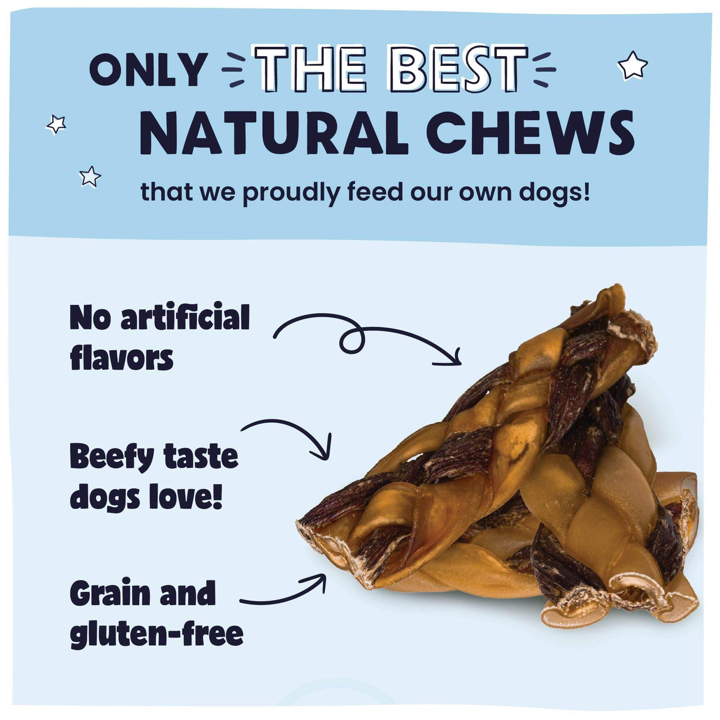 Collagen and Jerky Braid - Only The Best Natural Chews!