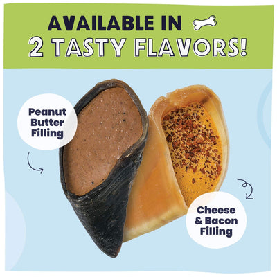 Different flavors of Pawstruck Filled Cow Hooves