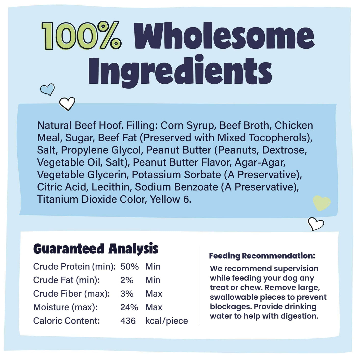 Filled Cow Hooves - Ingredients and Guranteed Analysis