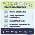 Advertisement on why pet parents love Pawstruck cow ears