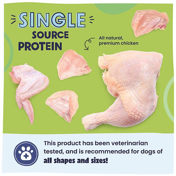 Single Source Protein: all natural, premium chicken. 