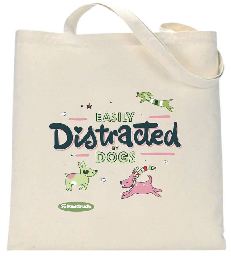 Easily Distracted by Dogs Canvas Tote Bag