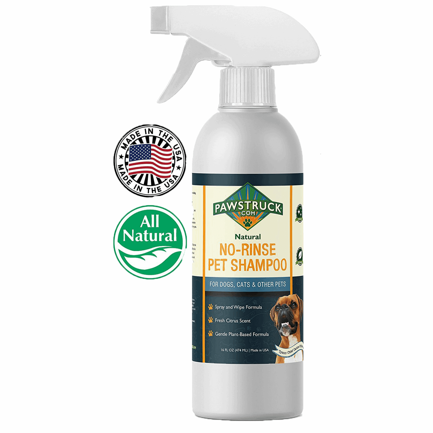 Pawstruck No Rinse Dry Dog Shampoo for Dogs Cats